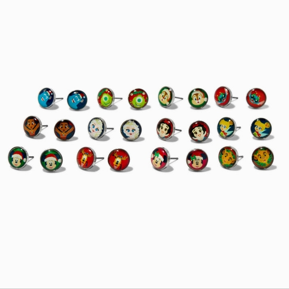 Disney Christmas Holiday Stud Earrings-12 Piece Stud Set, NEW - Picture 5 of 5